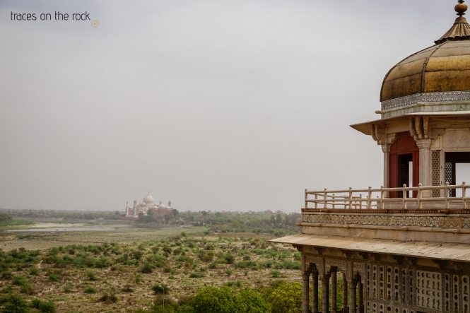 View to the Taj Mahal from the Fort in Agra View to the Taj Mahal from the Fort in Agra