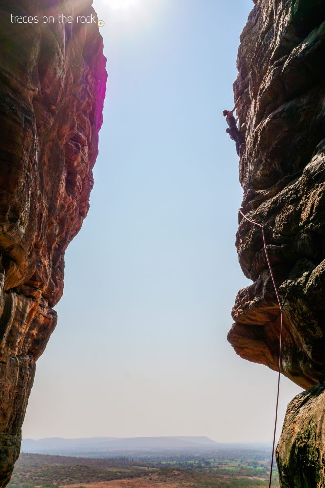 Rock climbing in Badami Rock climbing in Badami