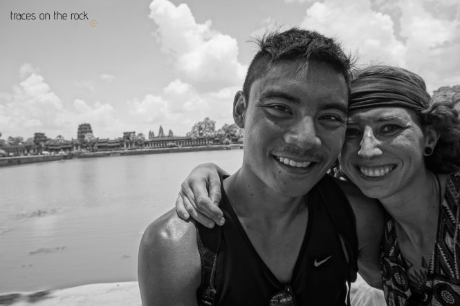 Armando and me enjoying Angkor Wat by bike