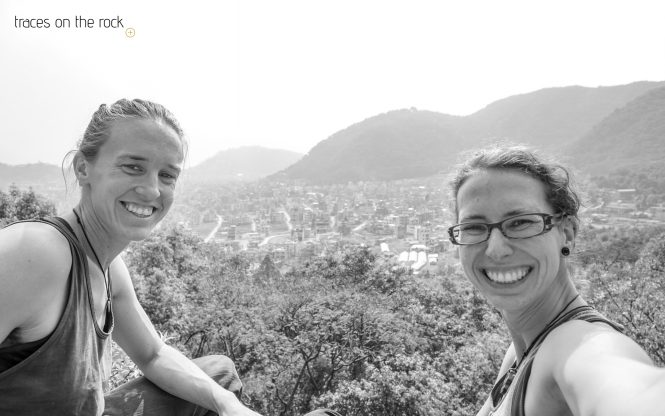 Rock climbing in the Nagarjun forest close to Kathmandu Rock climbing in the Nagarjun forest close to Kathmandu