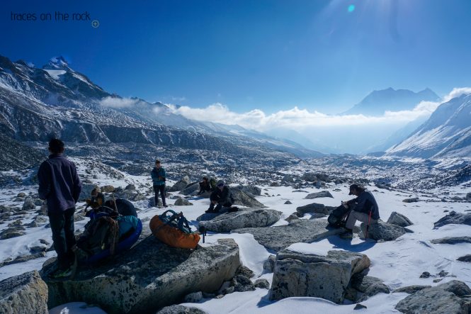Manaslu Trek - Sunrise at Larkya Pass at at an altitude of 5125m Manaslu Trek - Sunrise at Larkya Pass at at an altitude of 5125m