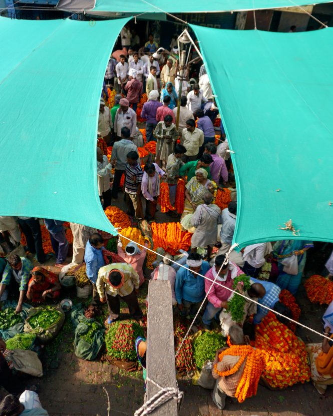 Flower market in Varanasi Flower market in Varanasi