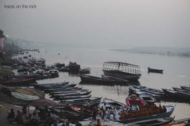 Scenes from a ghat at the Ganga River Scenes from a ghat at the Ganga River